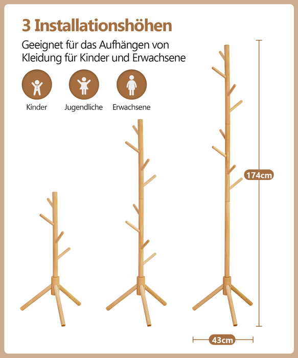 Kleiderständer aus Holz mit 8 Haken YB053-W020_2