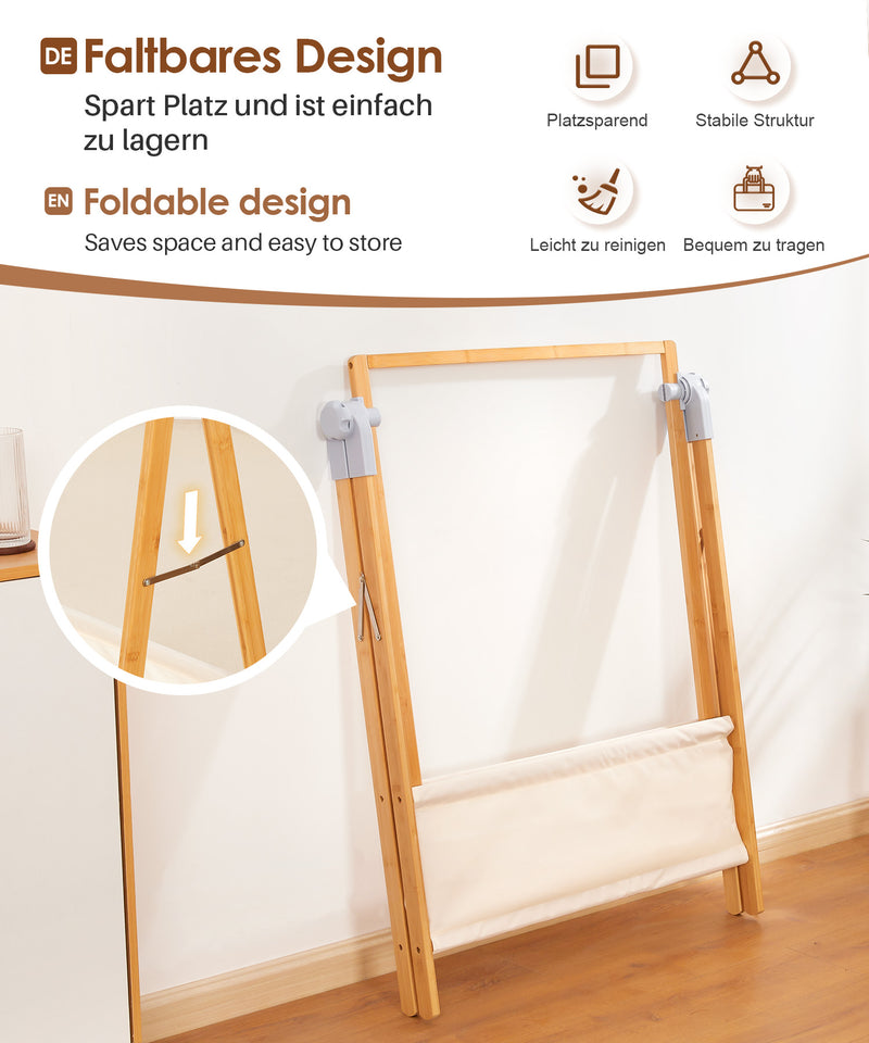 Yorbay Kleiderständer aus Bambus mit Aufbewahrungskorb - YB057 - Z104 - 7 - Yorbay.de