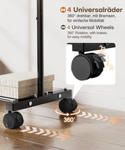 Yorbay Kleiderständer aus Metall mit Rollen, Haken und Ablage, 81/94 x 40 x 132 cm - YB087 - T070 - 4 - Yorbay.de