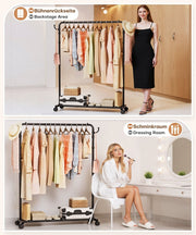 Yorbay höhenverstellbarer Kleiderständer aus Metall mit Rollen, Haken und Ablage - YB087-T096 - 10 - Yorbay.de