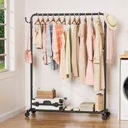 Yorbay höhenverstellbarer Kleiderständer aus Metall mit Rollen, Haken und Ablage - YB087-T096 - 2 - Yorbay.de