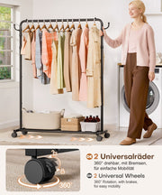 Yorbay höhenverstellbarer Kleiderständer aus Metall mit Rollen, Haken und Ablage - YB087-T096 - 7 - Yorbay.de