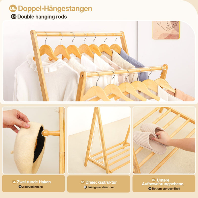 Yorbay Klappbare Garderobenständer aus Bambus Natur - YB033-Z066 - 8 - Yorbay.de