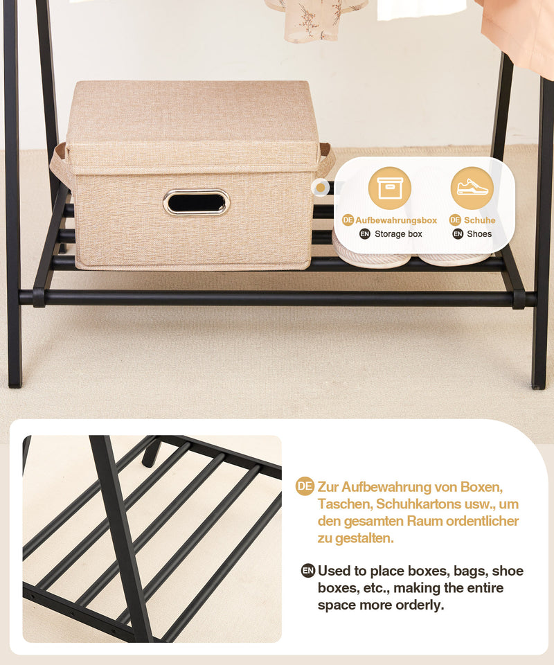 Yorbay Klappbare Garderobenständer aus Bambus Schwarz - YB033-Z067 - 17 - Yorbay.de