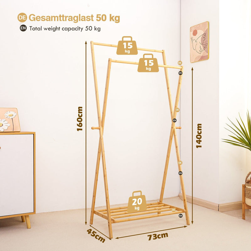 Yorbay Klappbare Garderobenständer aus Bambus 3 - Yorbay.de