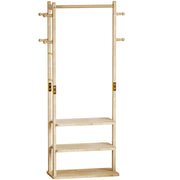 Yorbay Garderobenständer aus Holz mit 3 Ablagen, 59 × 29 × 170cm - YB089 - D044 - 1 - Yorbay.de