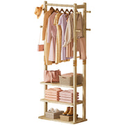 Yorbay Garderobenständer aus Holz mit 3 Ablagen, 59 × 29 × 170cm - YB089 - D044 - 10 - Yorbay.de