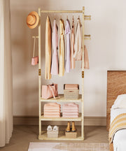 Yorbay Garderobenständer aus Holz mit 3 Ablagen, 59 × 29 × 170cm - YB089 - D044 - 8 - Yorbay.de