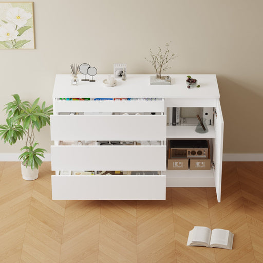 Kommode mit 4 Schubladen und 2 Ablagen, 75 × 120 × 40 cm - YB - W3019S00005 - 5 - Yorbay.de