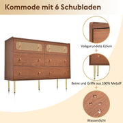 Kommode mit 6 Schubladen, 90 × 120 × 40 cm - YB - 091920AAA - 5 - Yorbay.de