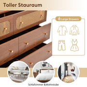 Kommode mit 6 Schubladen, 90 × 120 × 40 cm - YB - 091920AAA - 9 - Yorbay.de