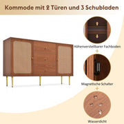 Kommode mit 2 Türen und 3 Schubladen, 90 × 150 × 40 cm - YB - 092122AAA - 5 - Yorbay.de
