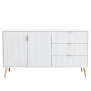 Sideboard in Weiß mit 7 Fächern und vergoldeten Beinen, 140 x 40 x 78 cm - YB - 5320089AAW - 5 - Yorbay.de