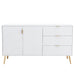 Sideboard in Weiß mit 7 Fächern und vergoldeten Beinen, 140 x 40 x 78 cm - YB - 5320089AAW - 5 - Yorbay.de