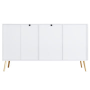 Sideboard in Weiß mit 7 Fächern und vergoldeten Beinen, 140 x 40 x 78 cm - YB - 5320089AAW - 6 - Yorbay.de