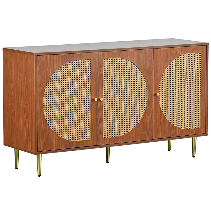 Sideboard mit 3 Rattan - Türen und Metallgriffen - YB - 307049054AAA - 1 - Yorbay.de