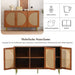 Sideboard mit 3 Rattan - Türen und Metallgriffen - YB - 307049054AAA - 5 - Yorbay.de