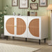 Sideboard mit 3 Rattan - Türen und Metallgriffen - YB - 307049054WAA - 12 - Yorbay.de