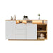 Multifunktionales Sideboard mit LED - Beleuchtung, Weiß & Holzimitat, 140 cm - YB - 316176177ZAA - 1 - Yorbay.de