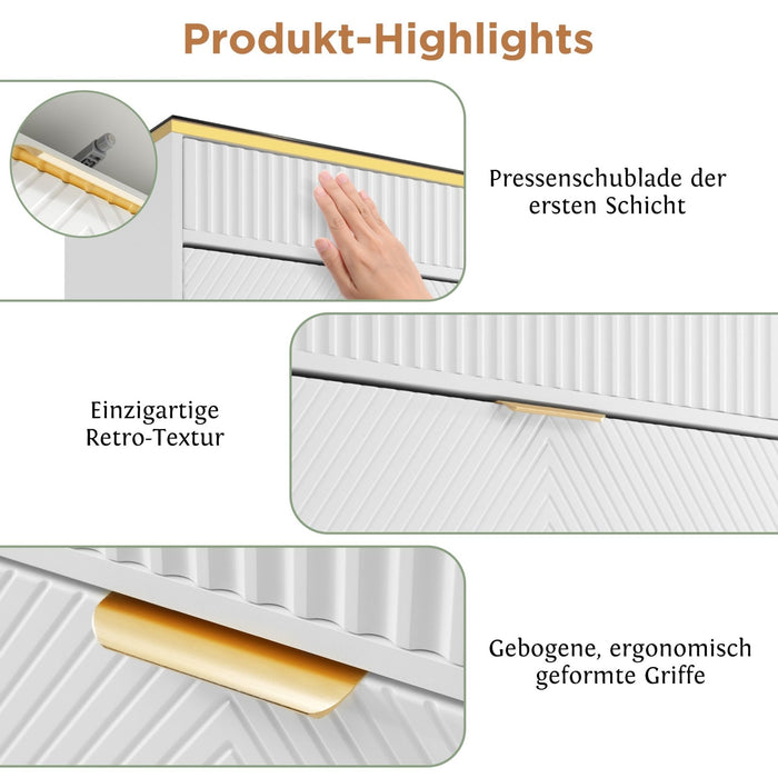 Kommode aus Bernstein Glas mit 6 Schubladen und Facheinteilung - YB - AB20302627W - 4 - Yorbay.de