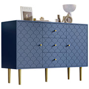 Kommode mit 2 Türen und 3 Schubladen in Marineblau, Höhenverstellbare Ablage - YB - 905467AAB - 12 - Yorbay.de