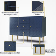 Kommode mit 2 Türen und 3 Schubladen in Marineblau, 82 x 120 x 40 cm 2 - Yorbay.de