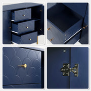 Kommode mit 2 Türen und 3 Schubladen in Marineblau, Höhenverstellbare Ablage - YB - 905467AAB - 5 - Yorbay.de