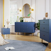 Kommode mit 2 Türen und 3 Schubladen in Marineblau, Höhenverstellbare Ablage - YB - 905467AAB - 7 - Yorbay.de