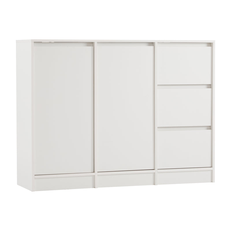 Chest of drawers with 2 doors and 3 drawers in navy blue, height-adjustable shelf