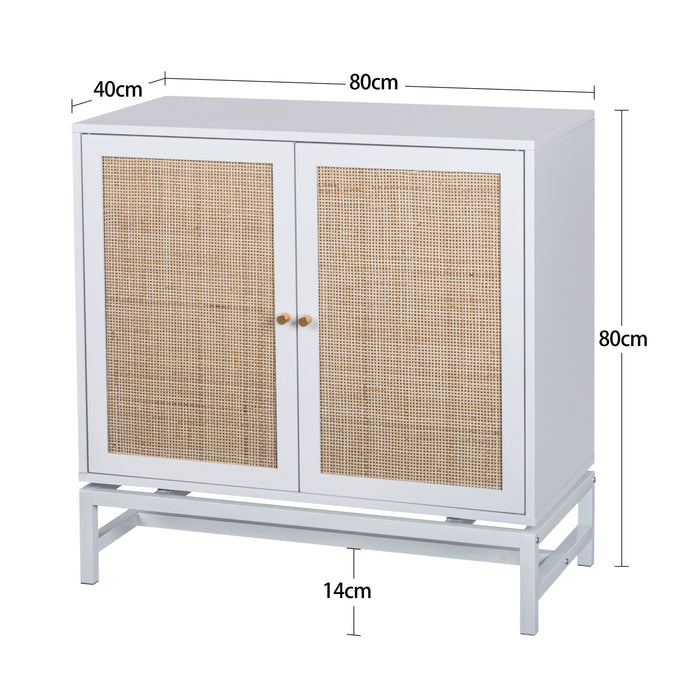 Kommode mit Rattanelementen und Metallsockel - YB - W144163904 - 3 - Yorbay.de