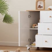 Klassische Kommode mit 3 Schubladen und 2 Türen, 140 x 45 x 84 cm - YB - N622P167085 - 5 - Yorbay.de