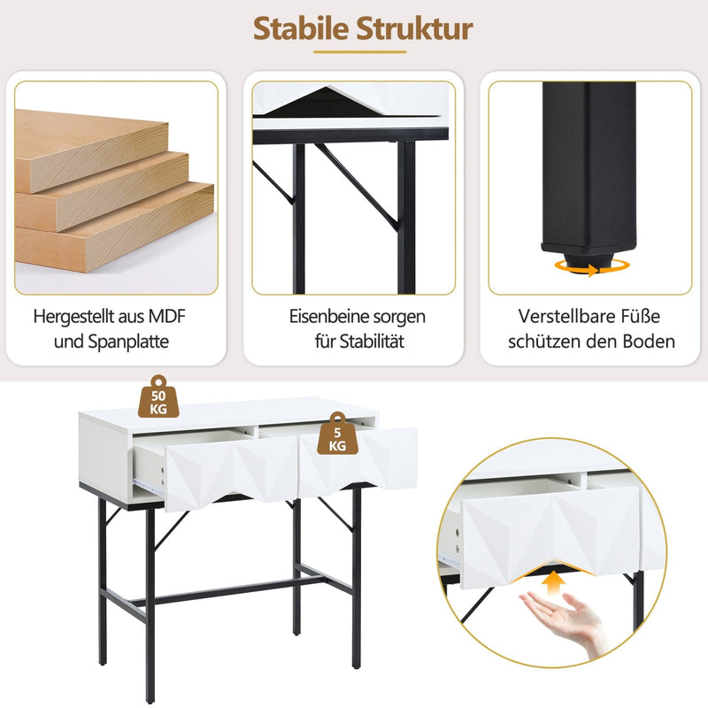 Konsolentisch mit geometrischem Schubladendesign - YB - N651P206004S - 13 - Yorbay.de