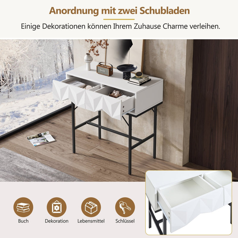 Konsolentisch mit geometrischem Schubladendesign - YB - N651P206004S - 14 - Yorbay.de