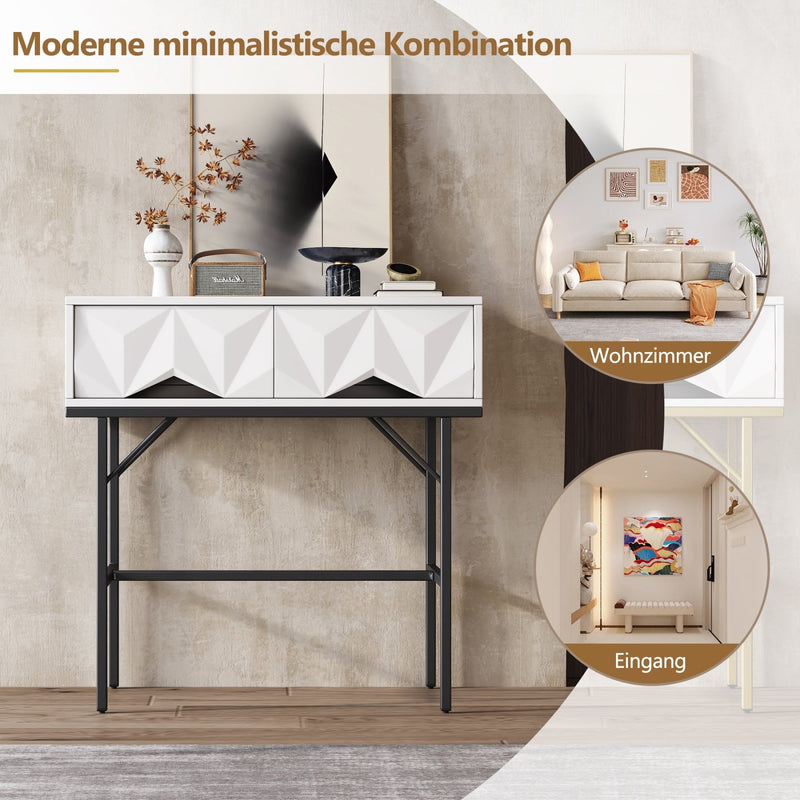 Konsolentisch mit geometrischem Schubladendesign - YB - N651P206004S - 15 - Yorbay.de