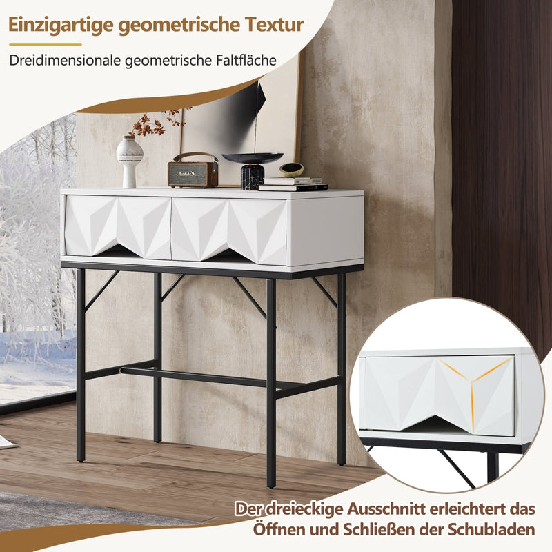 Konsolentisch mit geometrischem Schubladendesign - YB - N651P206004S - 16 - Yorbay.de