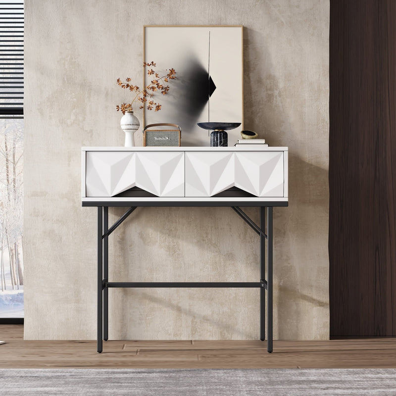 Konsolentisch mit geometrischem Schubladendesign - YB - N651P206004S - 18 - Yorbay.de