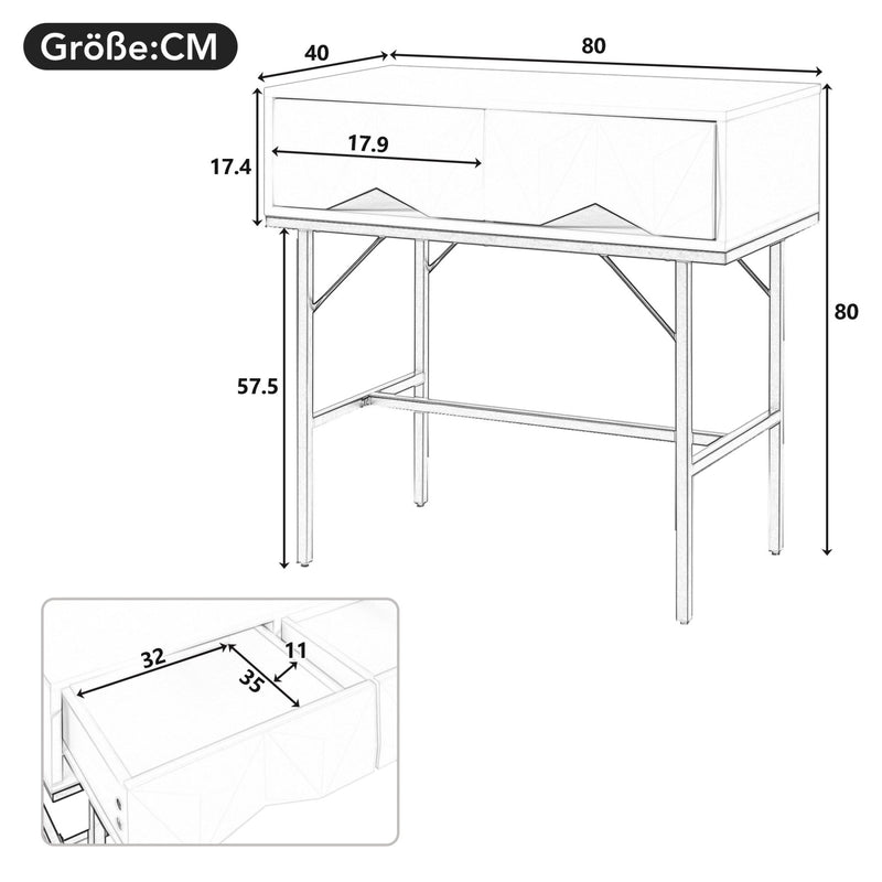 Konsolentisch mit geometrischem Schubladendesign - YB - N651P206004G - 3 - Yorbay.de