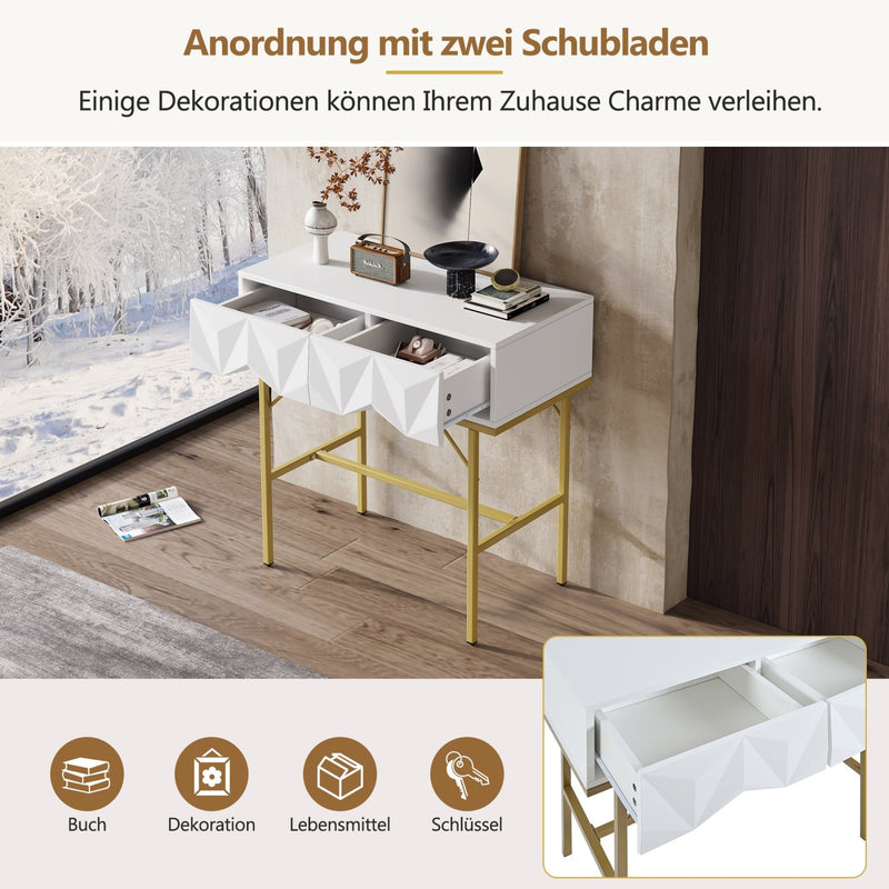 Konsolentisch mit geometrischem Schubladendesign - YB - N651P206004G - 5 - Yorbay.de