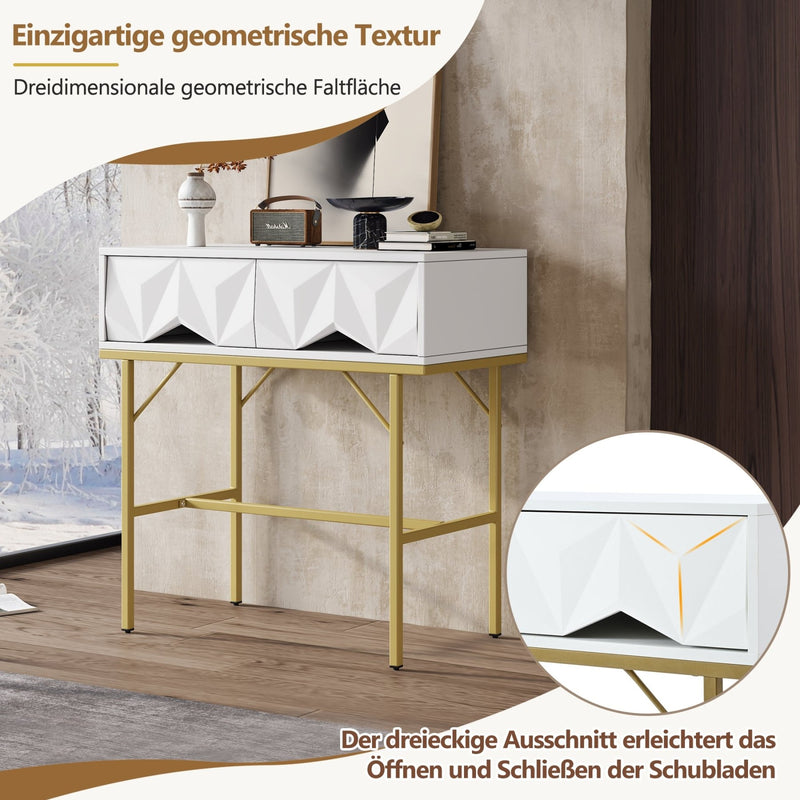 Konsolentisch mit geometrischem Schubladendesign - YB - N651P206004G - 7 - Yorbay.de