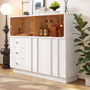 Küchenschrank/Sideboard mit rauchigen Glastüren, 120 x 33 x 95 cm - YB - 19338794AAW - 2 - Yorbay.de