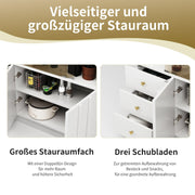 Küchenschrank/Sideboard mit rauchigen Glastüren, 120 x 33 x 95 cm - YB - 19338794AAW - 7 - Yorbay.de