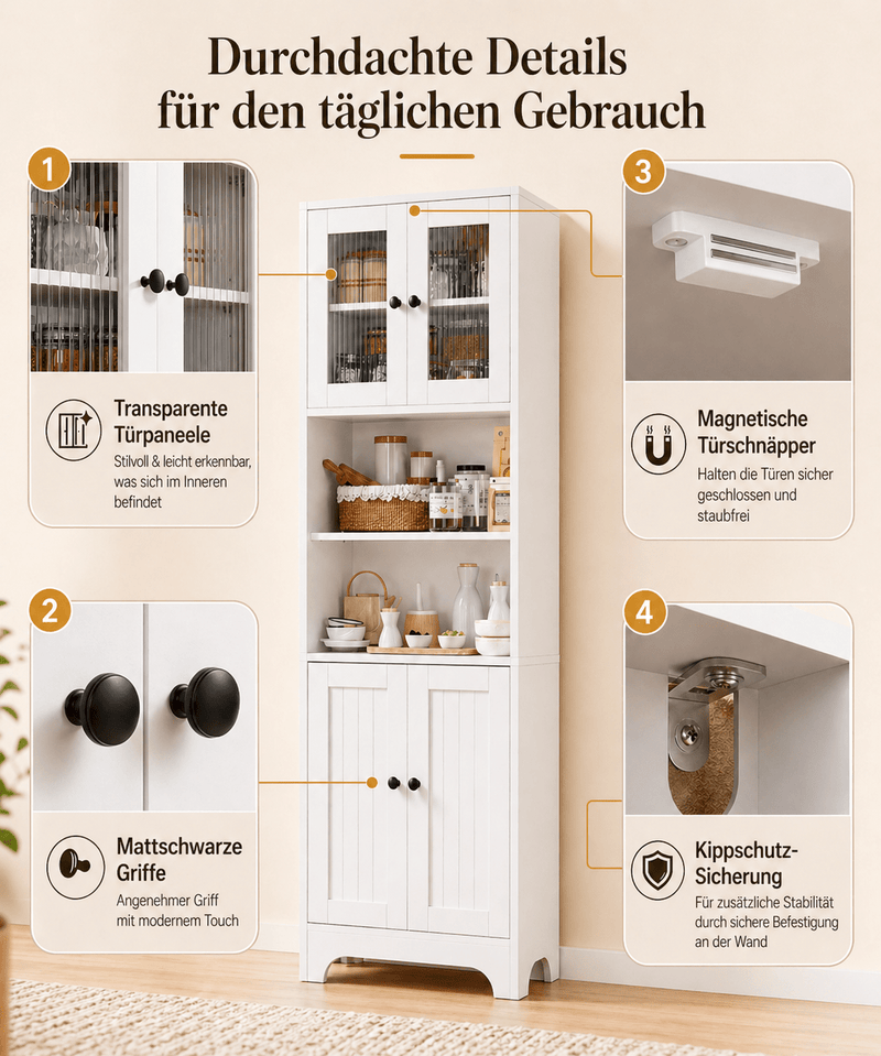 Yorbay Küchenschrank Weiß mit 6 Ebenen - YW006-D073 - 5 - Yorbay.de