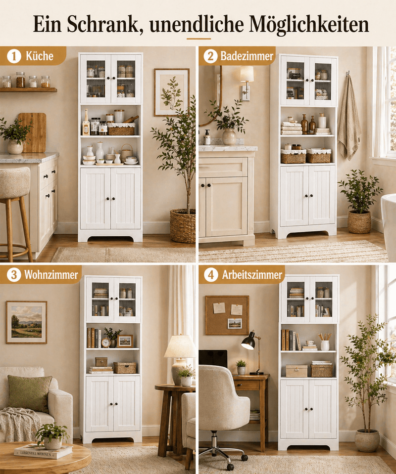 Yorbay Küchenschrank Weiß mit 6 Ebenen - YW006-D073 - 8 - Yorbay.de