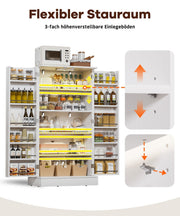 Yorbay Küchenschrank 120cm Weiß mit Doppeltür und Sensorlicht - YW007-D074 - 7 - Yorbay.de