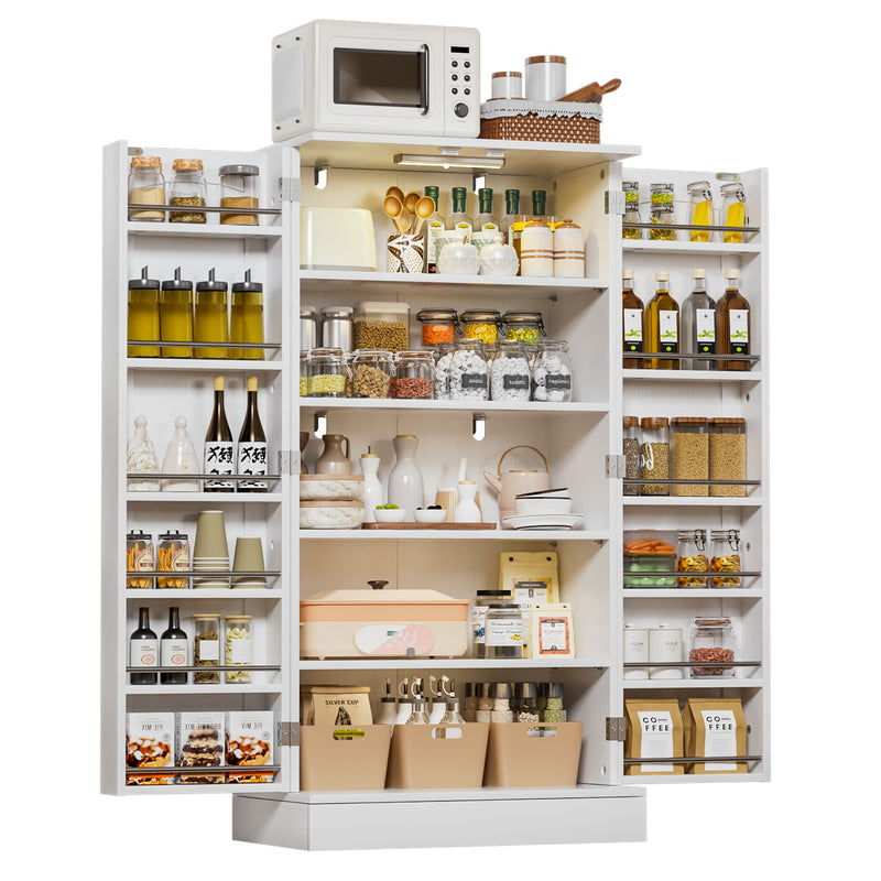 Yorbay Küchenschrank 120cm Weiß mit Doppeltür und Sensorlicht - YW007-D074 - 11 - Yorbay.de