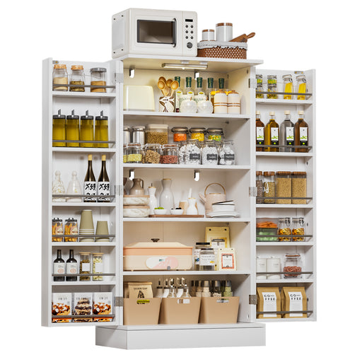 Yorbay Küchenschrank 120cm Weiß mit Doppeltür und Sensorlicht - YW007-D074 - 11 - Yorbay.de