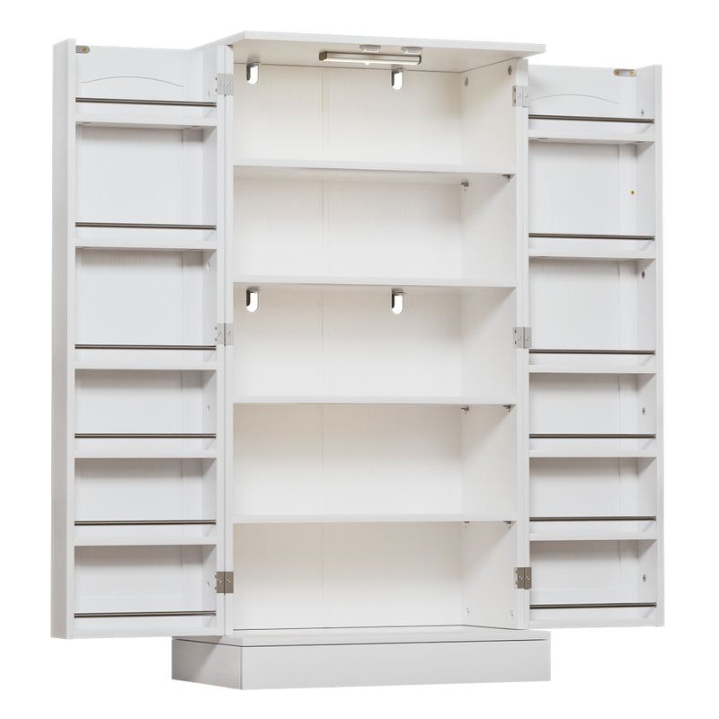 Yorbay Küchenschrank 120cm Weiß mit Doppeltür und Sensorlicht - YW007-D074 - 1 - Yorbay.de