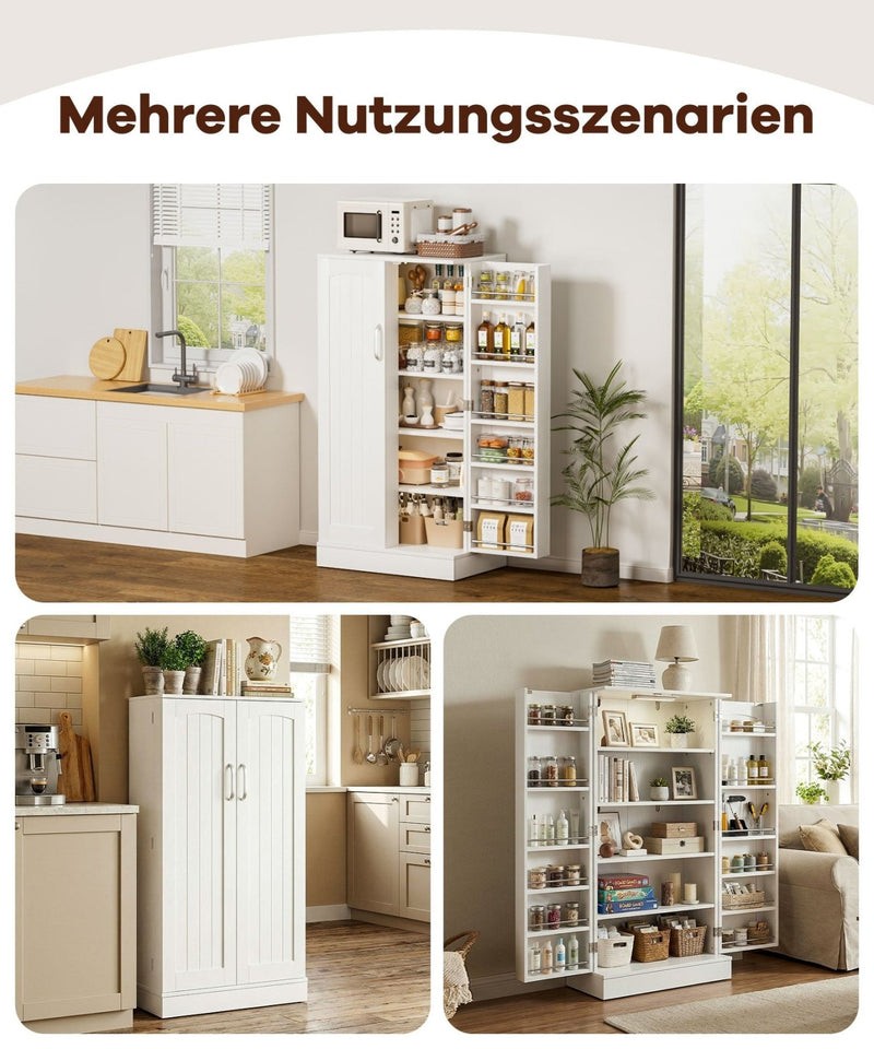 Yorbay Küchenschrank 120cm Weiß mit Doppeltür und Sensorlicht - YW007-D074 - 4 - Yorbay.de