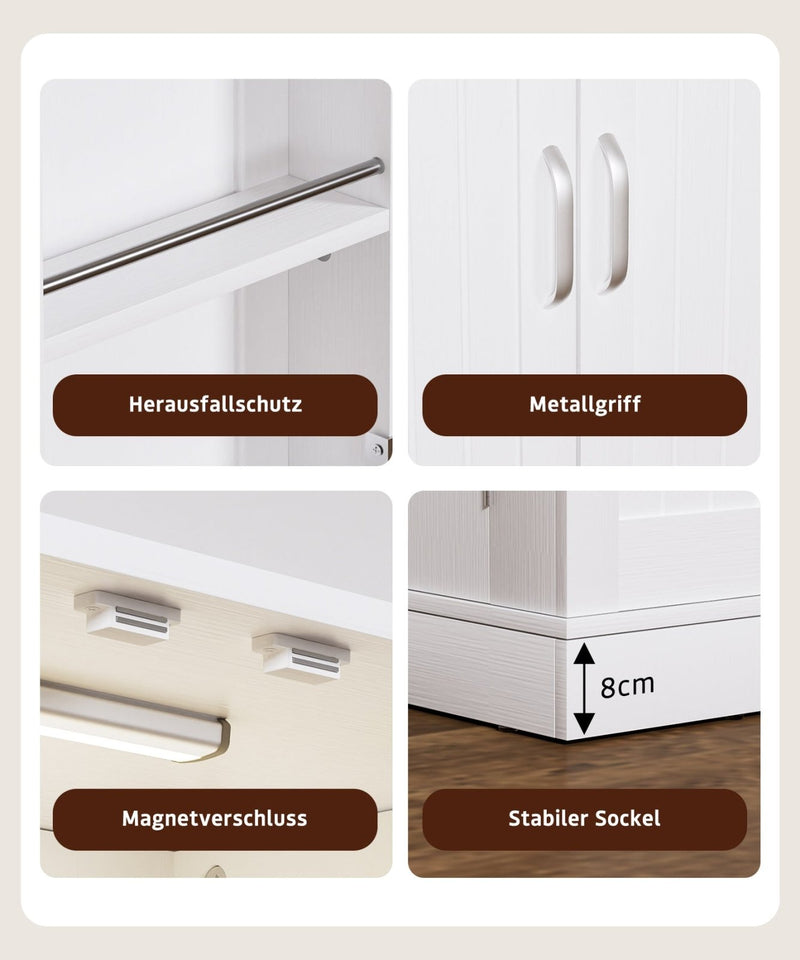 Yorbay Küchenschrank 120cm Weiß mit Doppeltür und Sensorlicht - YW007-D074 - 5 - Yorbay.de