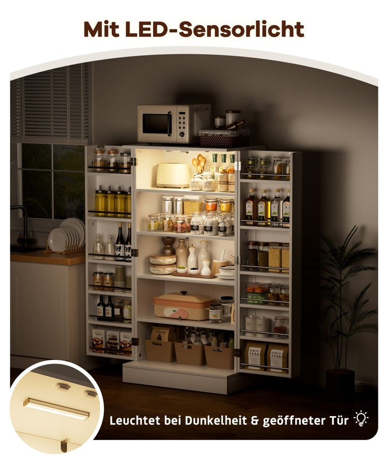 Yorbay Küchenschrank 120cm Weiß mit Doppeltür und Sensorlicht - YW007-D074 - 6 - Yorbay.de